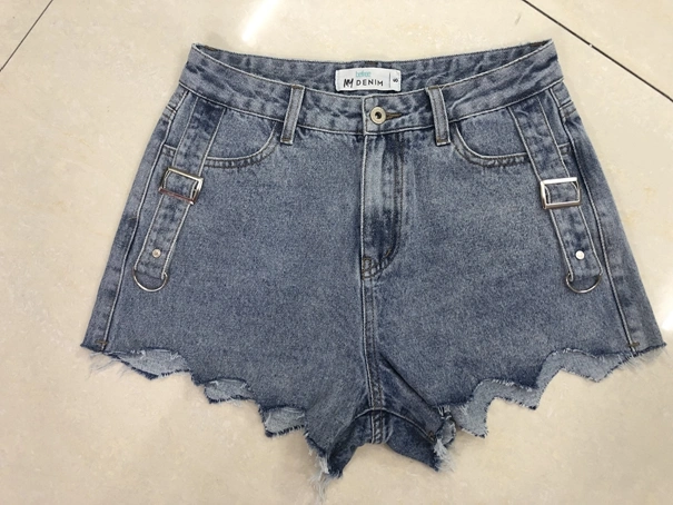 Women Shorts MID-Blue Denim of Non-Stretch Quality